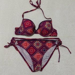 Buffal. Bathing suit , swimwear with purple color.